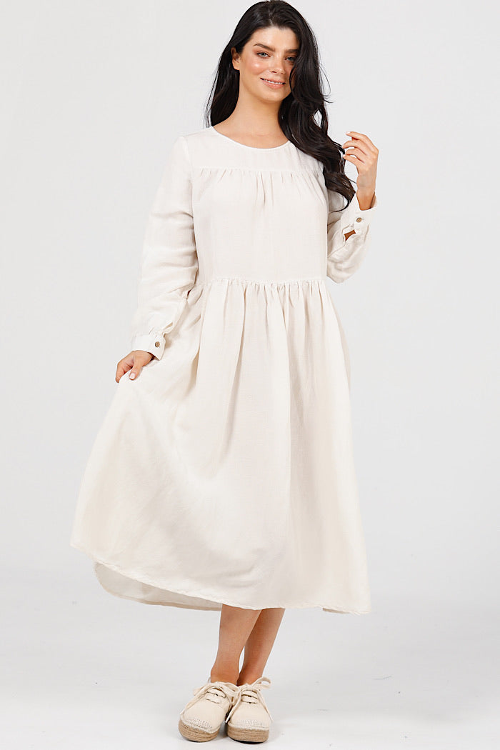 FARRA DRESS - NATURAL - FINAL CLEARANCE